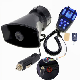 YIYIDA Alarme de voiture Connecter le klaxon allume - cigare 7 tons Klaxon de voiture Bleu et noir 135db Car Horn Amplificateur