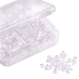 Lot de 1200 fermoirs de boucles d'oreilles en silicone transparent 4 mm