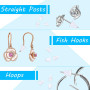 Lot de 1200 fermoirs de boucles d'oreilles en silicone transparent 4 mm