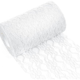 KAIYAYA Dentelle Blanche Chemin de Table Blanc 15 cm x 25 m Bohême Rouleau de Dentelle
