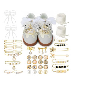KELAV 43 Pièces Accessoires de Chaussure en Strass