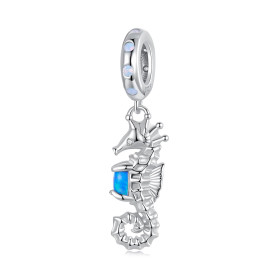 Breloque Charme Hippocampe Océan en argent sterling 925 pour bracelets Pandora
