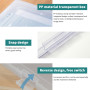 NEUSID Lot de 3 Boîtes de Rangement A4, Portable Boîte D'archivage Organiseur Transparent Empilable Boites Archives pour Documen