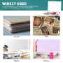 NEUSID Lot de 3 Boîtes de Rangement A4, Portable Boîte D'archivage Organiseur Transparent Empilable Boites Archives pour Documen