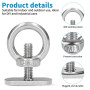 Lot de 6 Boulon a Oeil M8, Anneau de Levage Boulons à Visser Rondes avec Rondelles Inoxydable 304 Vis pour Fixation et Suspensio