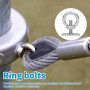 Lot de 6 Boulon a Oeil M8, Anneau de Levage Boulons à Visser Rondes avec Rondelles Inoxydable 304 Vis pour Fixation et Suspensio