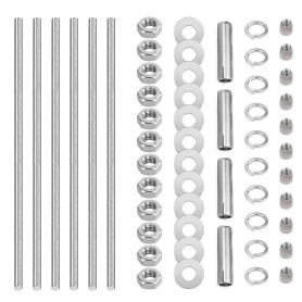 Lot de 6 tiges filetées M8 x 300 mm - Tiges filetées en acier au carbone - Vis à double filetage complet avec écrous et rondelle