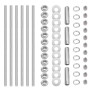 Lot de 6 tiges filetées M8 x 300 mm - Tiges filetées en acier au carbone - Vis à double filetage complet avec écrous et rondelle