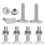 Lot de 15 vis à tête marteau M10 x 30 mm - En acier inoxydable A2-70 - Avec écrous à bride - Pour serre photovoltaïque PV