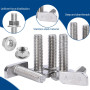 Lot de 15 vis à tête marteau M10 x 30 mm - En acier inoxydable A2-70 - Avec écrous à bride - Pour serre photovoltaïque PV, rail 