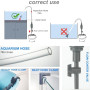 Nettoyeur d'aquarium avec double tube et filet de pêche, kit de changement d'eau d'aquarium de 2,6 m, avec contrôle du débit rég