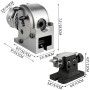Mophorn Tête de Division 4pouces/100mm Tête d'indexation Tête Division Pour Fraiseuse Table Rotation BS-0, Argent
