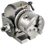 Mophorn Tête de Division 4pouces/100mm Tête d'indexation Tête Division Pour Fraiseuse Table Rotation BS-0, Argent