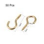 9mm long fil 16mm plaqué laiton fer crochet vis autotaraudeuse 50pcs