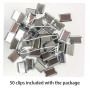 WANGCL Lot de 50 pinces à papier transparentes avec recharge en métal - Pour bureau, école, reliure - Grande taille - Avec distr