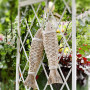 WANGCL Lot de 4 poissons décoratifs en bois à suspendre - Décoration murale en bois sculpté à la main - Décoration murale pour m