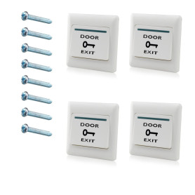 WANGCL Lot de 4 boutons poussoir pour sortie NO/NC/COM Système de contrôle d'accès pour porte 86 mm x 86 mm 36 V 3 A Blanc
