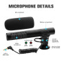 Microphone pour caméra, microphone d'enregistrement vidéo à condensateur Microphone hypercardioïde externe professionnel pour Ni