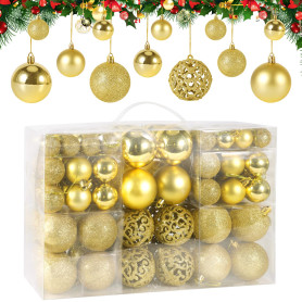 JAMITE Lot de 100 Boules de Noel d'or