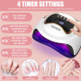 NCKIHRKK Lampe UV Ongles Gel 180W avec Poignée Oreille de Chat - Machine pour Vernis Semi Permanent, Mini Lampe LED, Minuteur 10