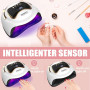 NCKIHRKK Lampe UV Ongles Gel 180W avec Poignée Oreille de Chat - Machine pour Vernis Semi Permanent, Mini Lampe LED, Minuteur 10