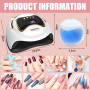 NCKIHRKK Lampe UV Ongles Gel 180W avec Poignée Oreille de Chat - Machine pour Vernis Semi Permanent, Mini Lampe LED, Minuteur 10