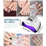 UIHOL Lampe UV LED Ongles Gel, 380W Professionnel Sèche Automatique machine, 81 Lumières Séchage Rapide, Grand LCD Ecran, 4 Minu