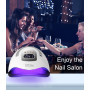 UIHOL Lampe UV LED Ongles Gel, 380W Professionnel Sèche Automatique machine, 81 Lumières Séchage Rapide, Grand LCD Ecran, 4 Minu