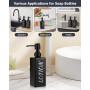 Cexovo Distributeur Savon Liquide 2 Pièces Distributeur de Savon en Verre Noir Mat de 350 ML Distributeur Savon Douche Noir avec