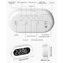 Hixava Réveil Matin Numérique Enfant, LED Horloge Digitale, Luminosité et Volume Réglable avec 2 Alarmes, Fonction Snooze, 12/24