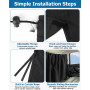 Fenêtre Occultante Protection Solaire Rideau De Séparation Voiture 3 Pièces Set 2 Rideaux D'occultation Avant & Arrière + 1 Pare