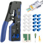 Kit de pince à sertir avec testeur de réseau comprenant une pince à sertir avec tournevis