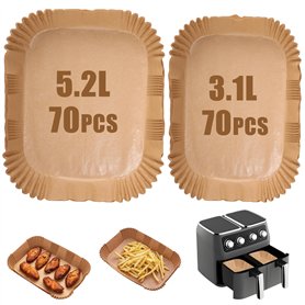 140Pcs Papier Cuisson Air Fryer pour Philips Dual Basket Airfryer Série 3000