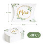 50pcs Boîtes Dragées Mariage Boite bonbon Forme de Coussin Bonbonnière Faveur de mariage Cadeau pour Communion Baptême Aannivers