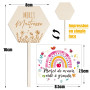 Etiquette Plantes Merci Maitresse en Bois Etiquette de Pot avec Autocollant Merci de m`avoir aidé à Grandir pour Plantes en Pot 