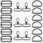 SIXHAOBU Lot de 18 mousquetons rotatifs avec articulation pivotante accessoires couture D accessoire de poche pour couture mousq