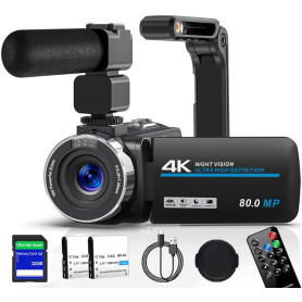 Caméscope vidéo 4K 80MP pour YouTube