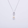 VIKI LYNN Pendentif femme de perle de culture d'eau douce 8.0-9.0mm Sterling Argent 750 plaqué or 18K Idée cadeau noel femme fil
