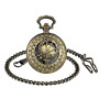 MICGIGI - Homme - Montre de poche avec chaîne - Analogique - Remontage manuel - 12 constellation - Montre mécanique creuse - Bro