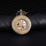 MICGIGI - Homme - Montre de poche avec chaîne - Analogique - Remontage manuel - 12 constellation - Montre mécanique creuse - Bro