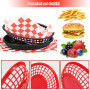 Lot de 6 Paniers panier de rangement plastique, ovales Réutilisables Corbeille à Pain Plastique Corbeille Osier pour Hot-Dogs Ha