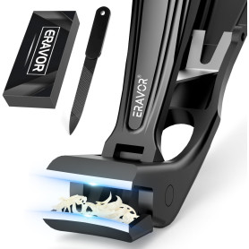 ERAVOR Coupe-ongles pour orteils pour ongleux épais – Sans se pencher! Ouverture de sécurité de 10 mm + Poignée antidérapante po