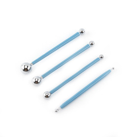 4Pcs Outils De Modelage De Balle En Acier Inoxydable Décoration Moulage De Gâteau Argile Modélisation Kit