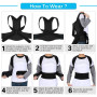 Correcteur de Posture Epaule, Doact Ceinture Dorsale Ajustable pour Femme et Homme, Redresse Dos Correcteur de Posture Maintien 