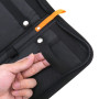 YINETTECH Sac de rangement portable élégant en nylon noir pour homme avec pinces à cravate et boutons de manchette 40,6 x 12,7 x