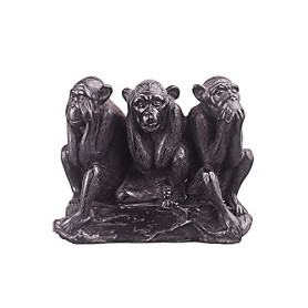 Danila-Souvenirs Statuette/Figurine en Pierre - Trois singes sages - ne Vois