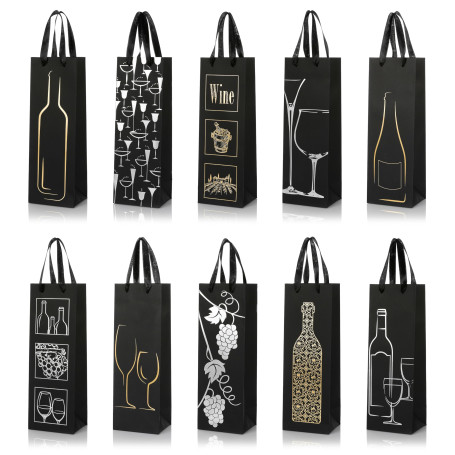 Van Henry Lot de 10 sacs cadeaux élégants pour bouteilles de vin