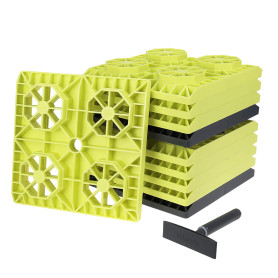 LTWHOME RV Bloc de nivellement Lourd pour Le nivellement de vérins à Roues Simples et Doubles 21.5 * 21.5cm (10 pièces)
