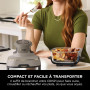 Ninja CRISPi Friteuse sans huile portable, 3,8L, 4-en-1 : Frire sans huile, Rôtir, Garder au chaud, Recroustiller, Design compac