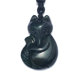 Bella Jade Fox Pendant Necklace Amulet/Talisman